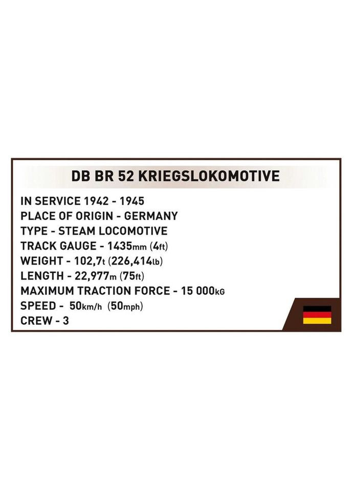 Конструктор Локомотив Kriegslokomotive Class 52 1:35, 2476 деталей (-6281) Cobi (281426044)