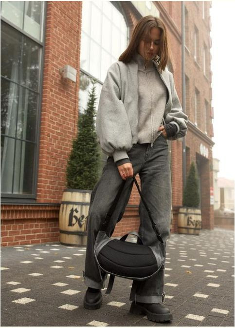 Сумка на пояс женская из экокожи через плечо для телефона Графитовый 34954 Sambag (334673961)