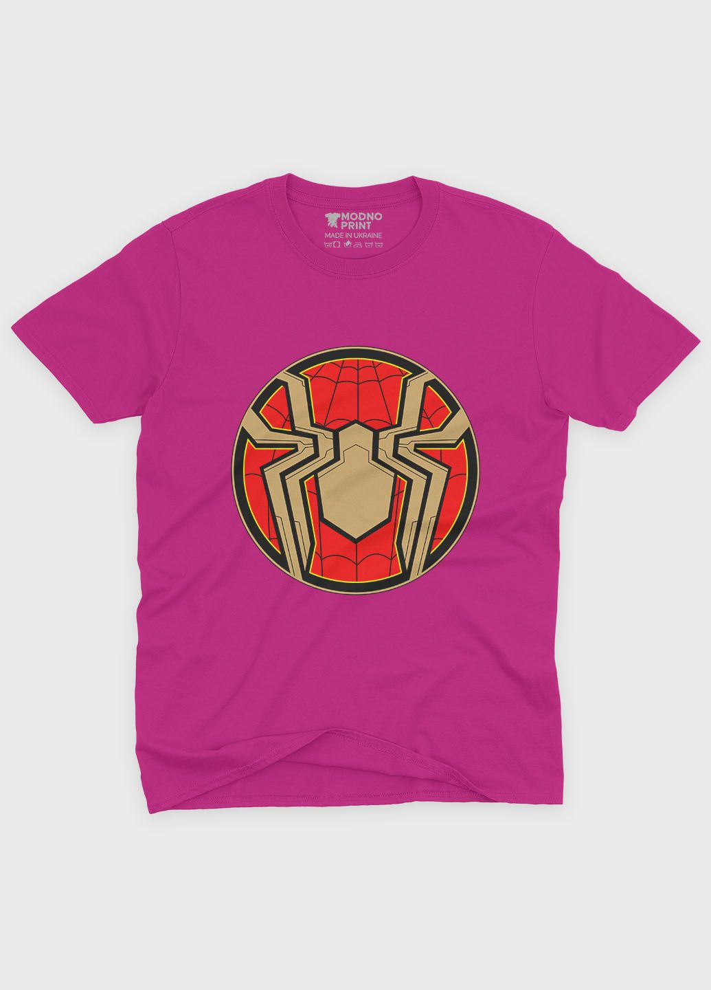 Рожева демісезонна футболка для хлопчика з принтом супергероя - людина-павук (ts001-1-fuxj-006-014-105-b) Modno