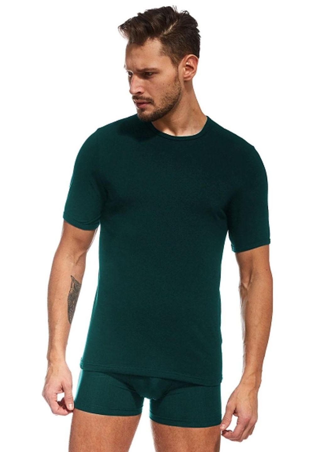 Зелена футболка чоловіча new high emotion 532 з коротким рукавом Cornette