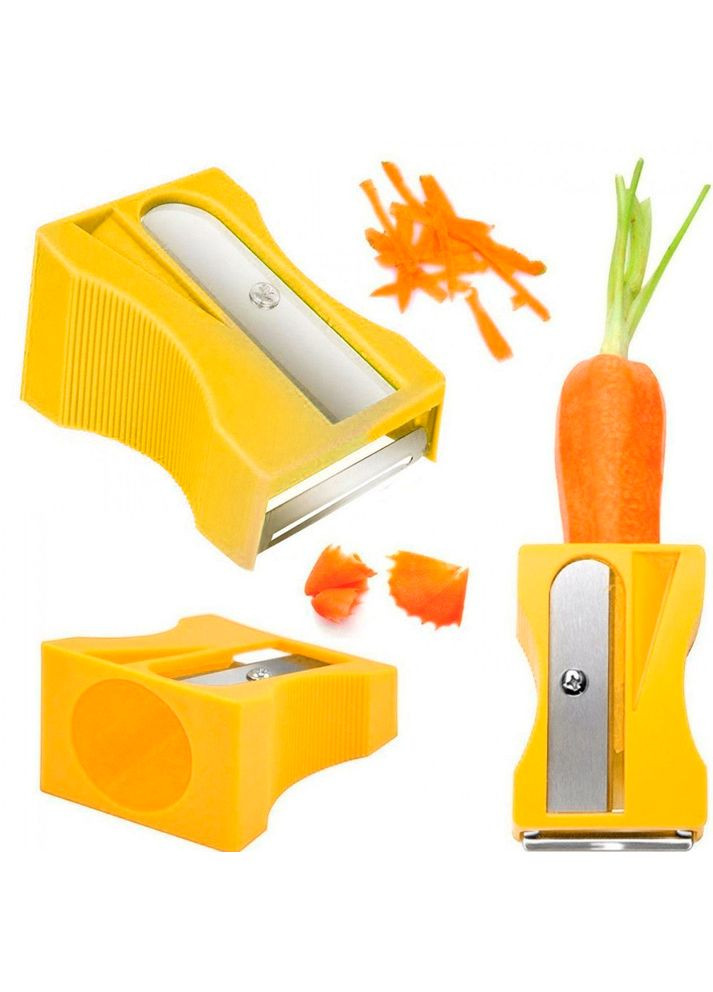 Овочерізка для моркви 7 см жовта пластикова 1266633 No Brand (272150404)