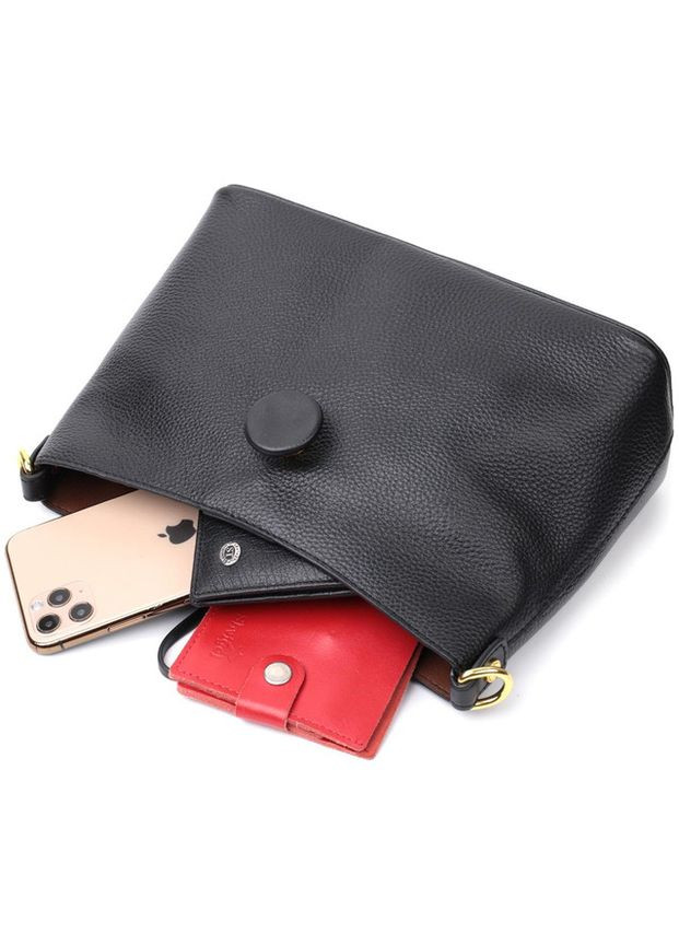 Сумка кросс-боди через плечо женская из натуральной кожи средняя Черный 36542 Vintage (353690045)