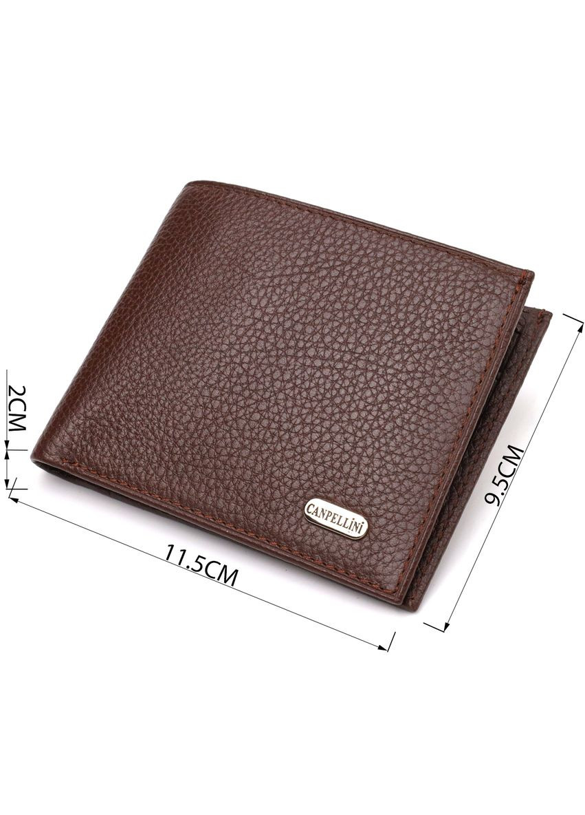 Великолепный мужской портмоне из натуральной зернистой кожи коричневое 21775 Canpellini (329197143)