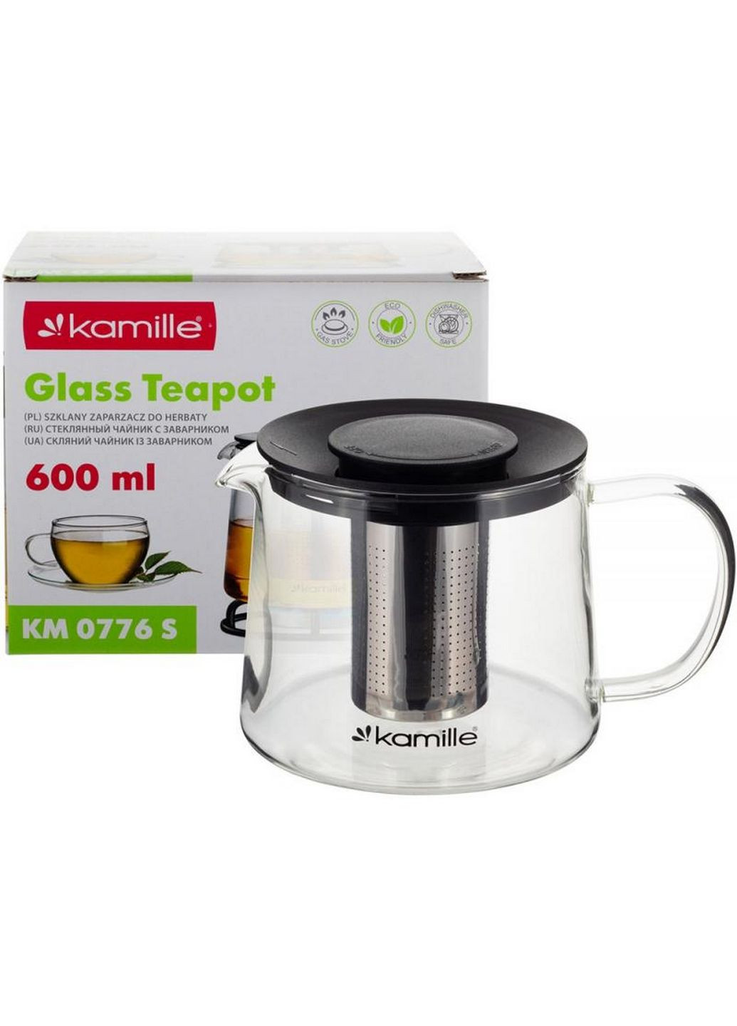 Заварочный чайник стеклянный 600 мл Kamille (289462899)