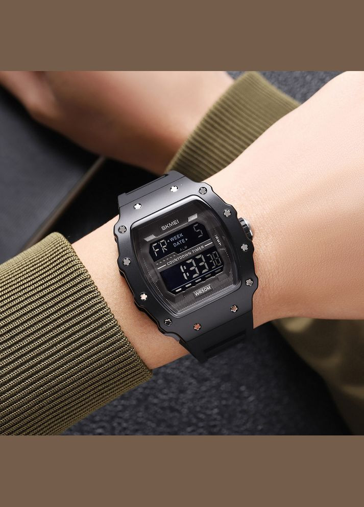 2296MTBKBK Matte Black электронный спортивный, сasual Skmei (324103829)