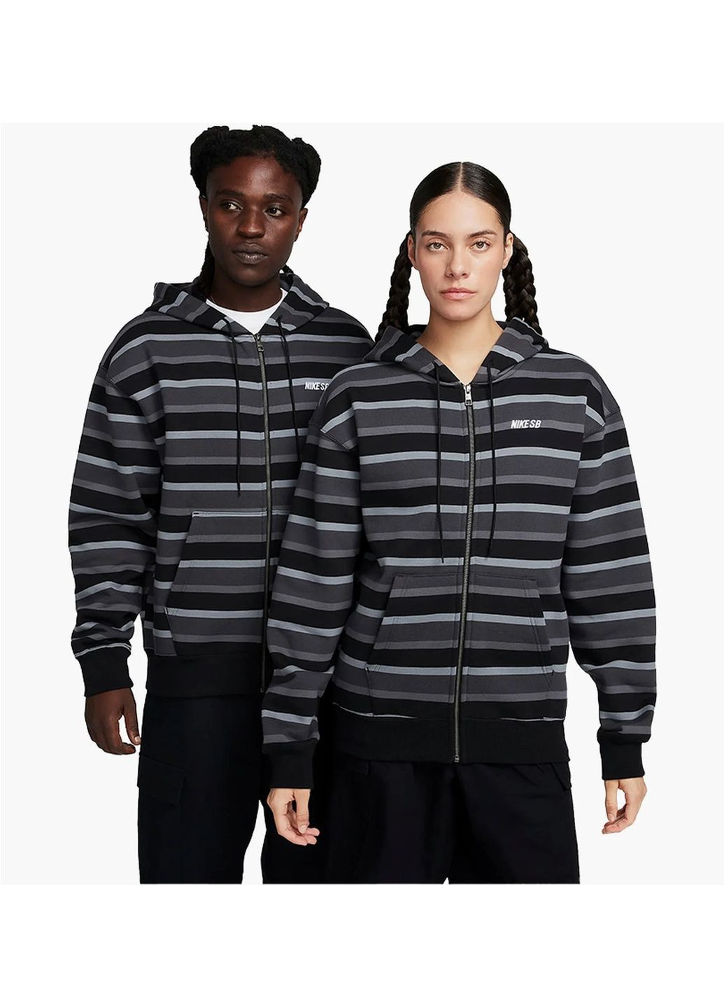 Толстовка унисекс Sb Full-Zip Fleece Skate Hoodie Grey Nike (364662336)