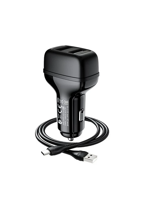 Автомобільний зарядний пристрій Z36 Leader dual port car charger set(Type-C) (6931474727770) Hoco Z36 charger set(Type-C) (372676436)