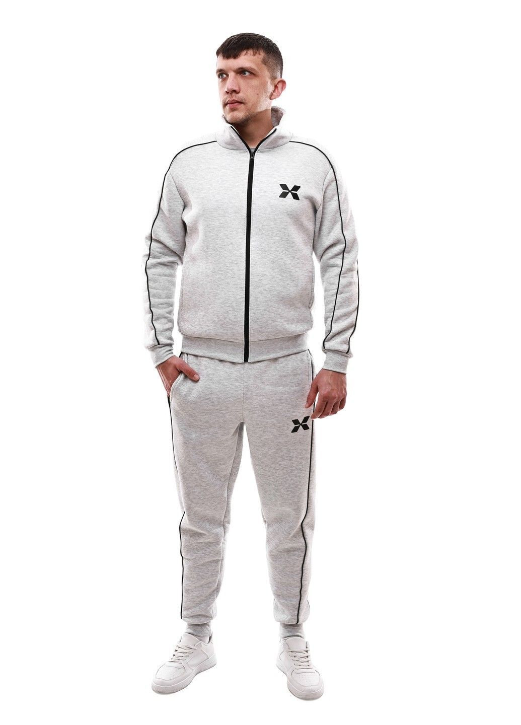 Сірий зимній костюм спортивний чоловічий Mega Sport Collection