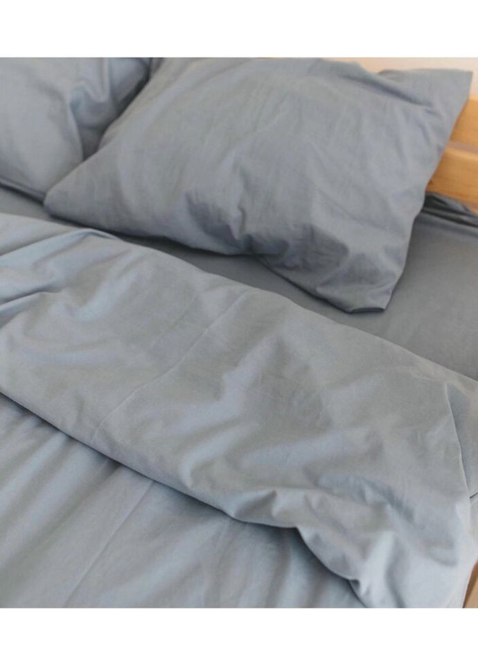 Постельное белье евро Home Вареный хлопок 20486 200х220 см серое DUSHKA (327790813)