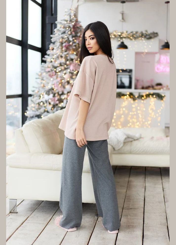 Розовая всесезон пижама футболка + брюки Seventeen