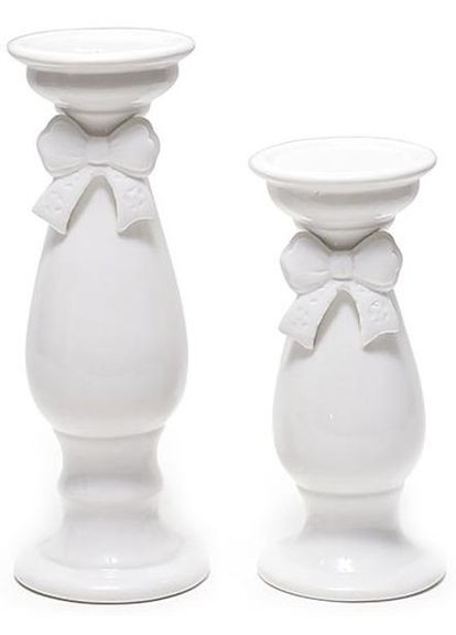 Набір фарфорових свічників Біла Рапсодія 2 штуки для прикраси інтер'єру свічки декор Bona (368990066)