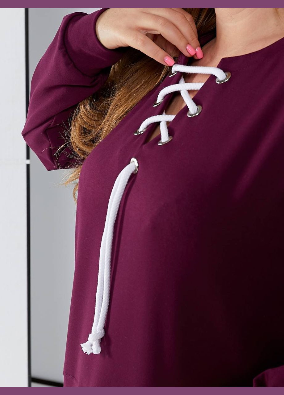 Бордовое женское платье в спортивном стиле цвет винный р.48/50 450410 New Trend