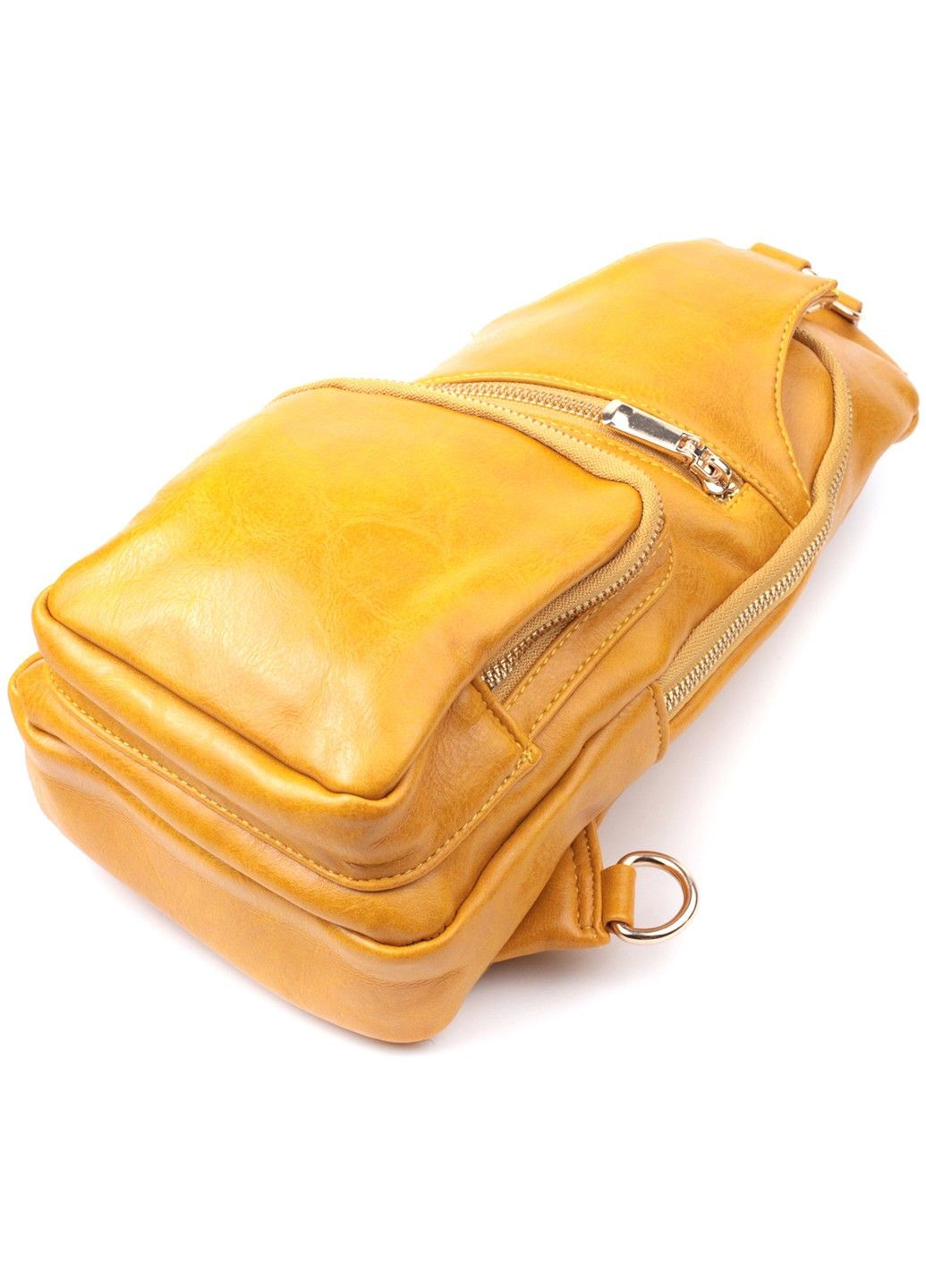Яркая женская слинг сумка через плечо из экокожи 22753 Желтый Vintage (303877316)