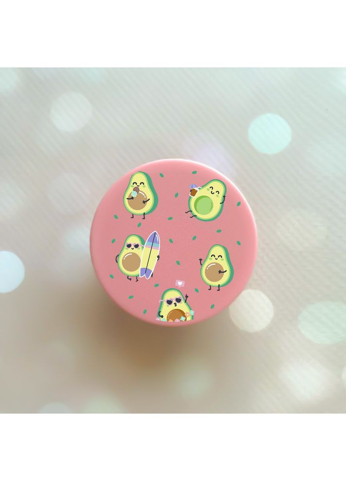 Тримач для смартфона / планшета попсокет Popsocket Рожевий:: Авокадо на відпочинку (принт 302) Creative (360661862)