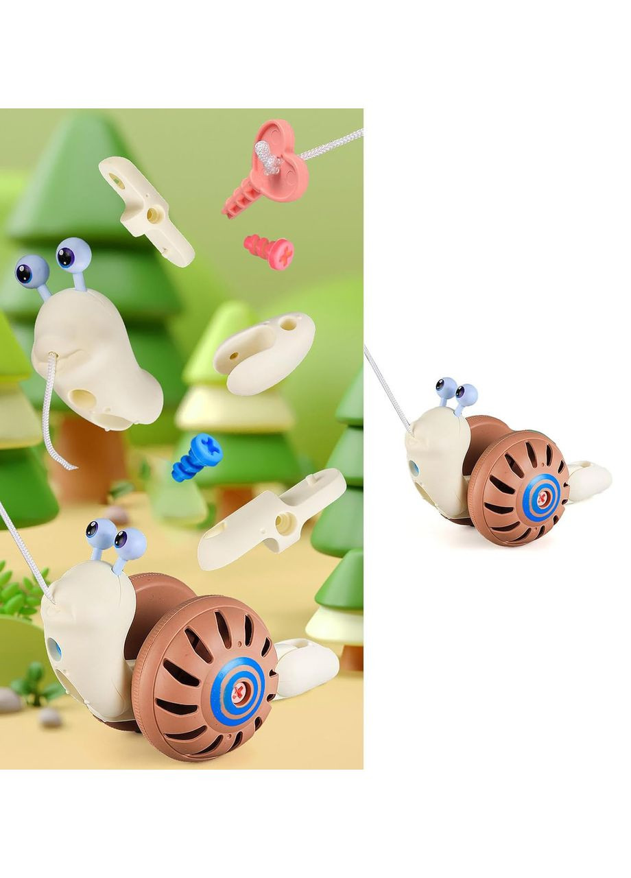 Игрушка-каталка на веревочке Улитка Beige/Brown Fun Game (365721699)