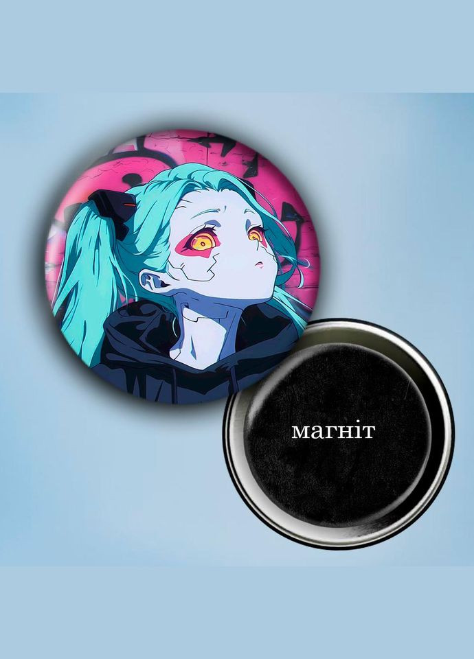 Фотомагнит (магнит на холодильник) Аниме Киберпанк #0004 56 мм черный No Brand (309158711)