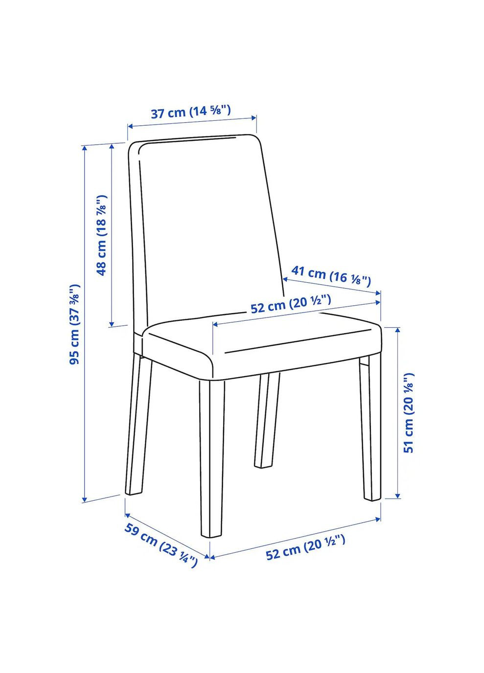 Стол и 4 стула ИКЕА EKEDALEN/BERGMUND 120/180 см (s39408215) IKEA (294908718)