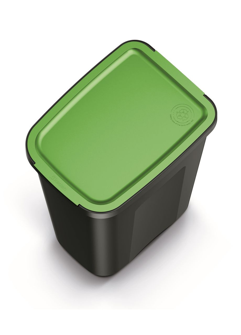Баки для сортування сміття Keden COMPACTA Q Plus, комплект 3x35 л, чорний, кришка синя, зелена, жовта Prosperplast (329826944)