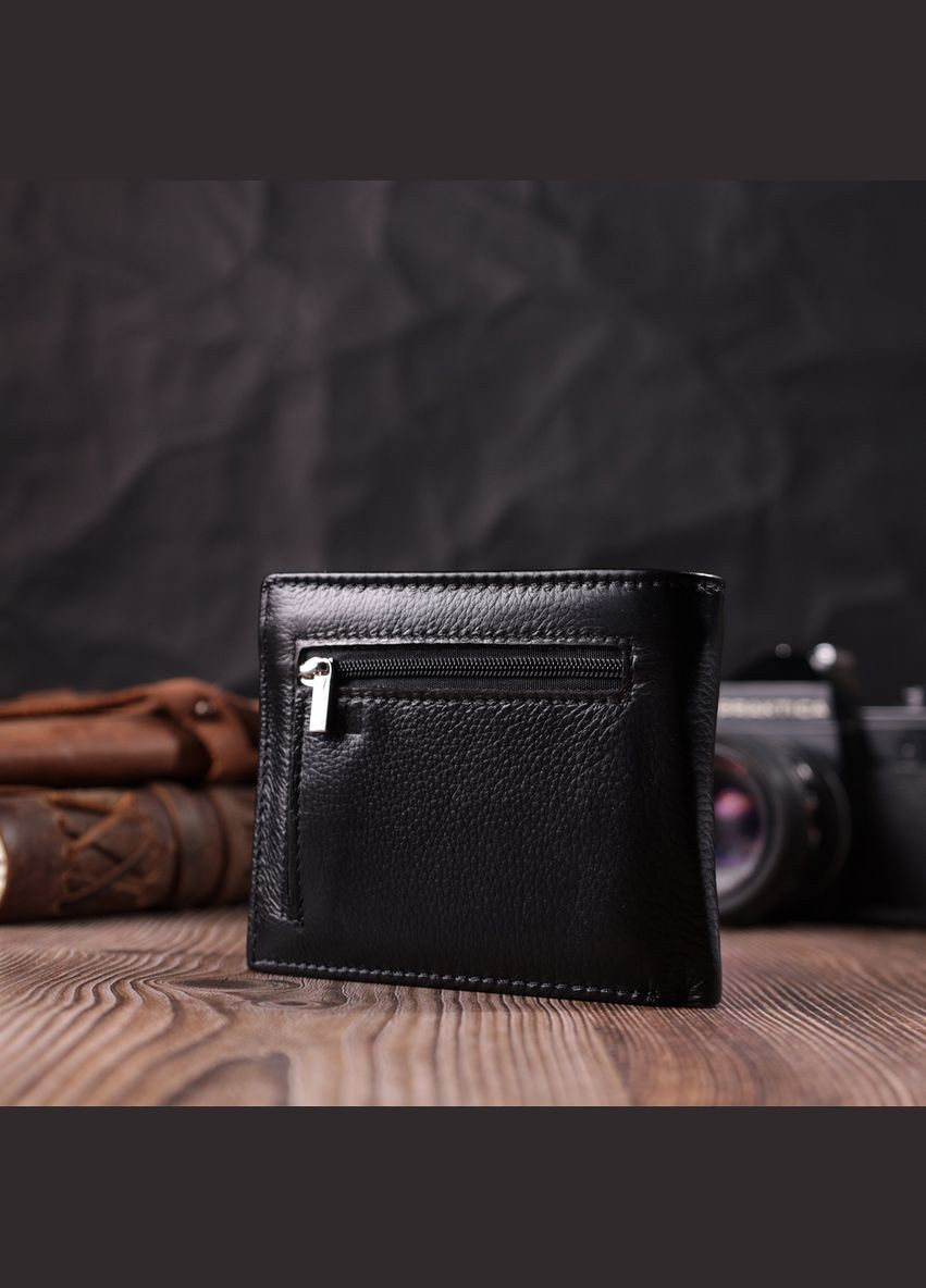 Чоловіче шкіряне портмоне із затискачем чорний 22485 st leather (329197568)