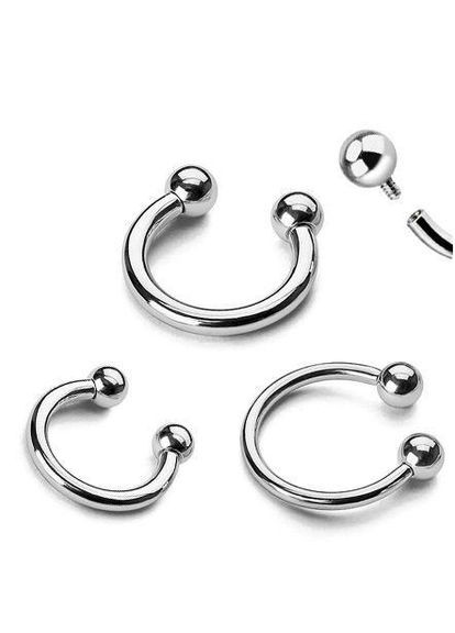 Циркуляр (підкова) з внутрішнім різьбленням з титану TIH-141055 для септуму, хряща вуха брови (1,6мм 10мм) Spikes (333698186)