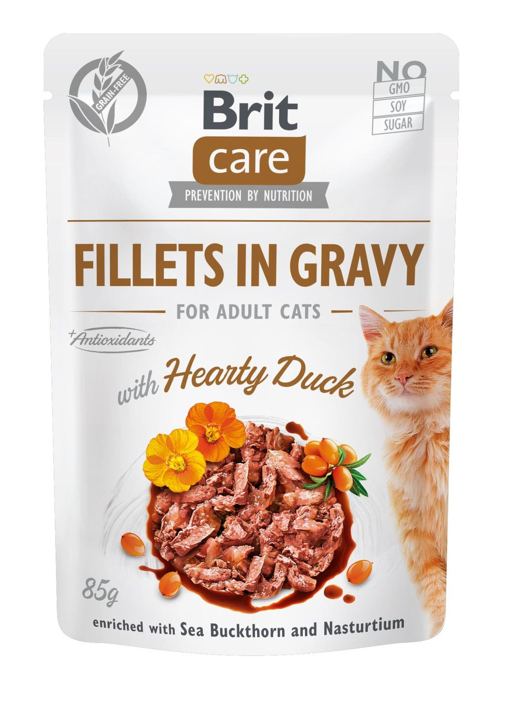 Вологий корм для кішок Cat pouch 85 г (філе качки в соусі) (8595602540518) Brit Care (364786740)