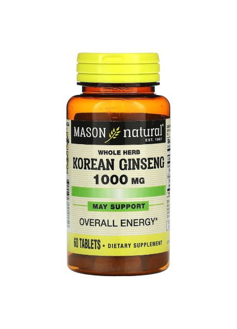 Whole Herb Korean Ginseng 60 Tabs Mason Natural (288050756)