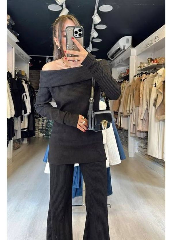 Жіночий костюм двійка з ангори-рубчик (42-44, 46-48) (розмірна сітка в описі) DK/DL Мода без кордонів (362219309)