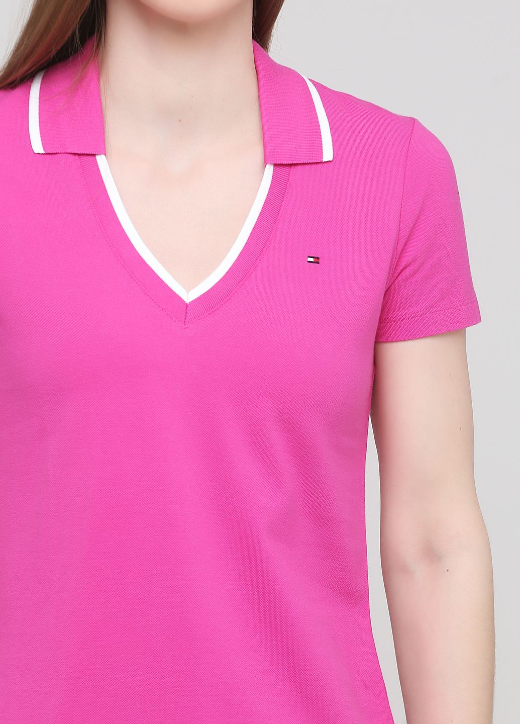 Малиновая женская футболка-поло женское - поло th1344w Tommy Hilfiger