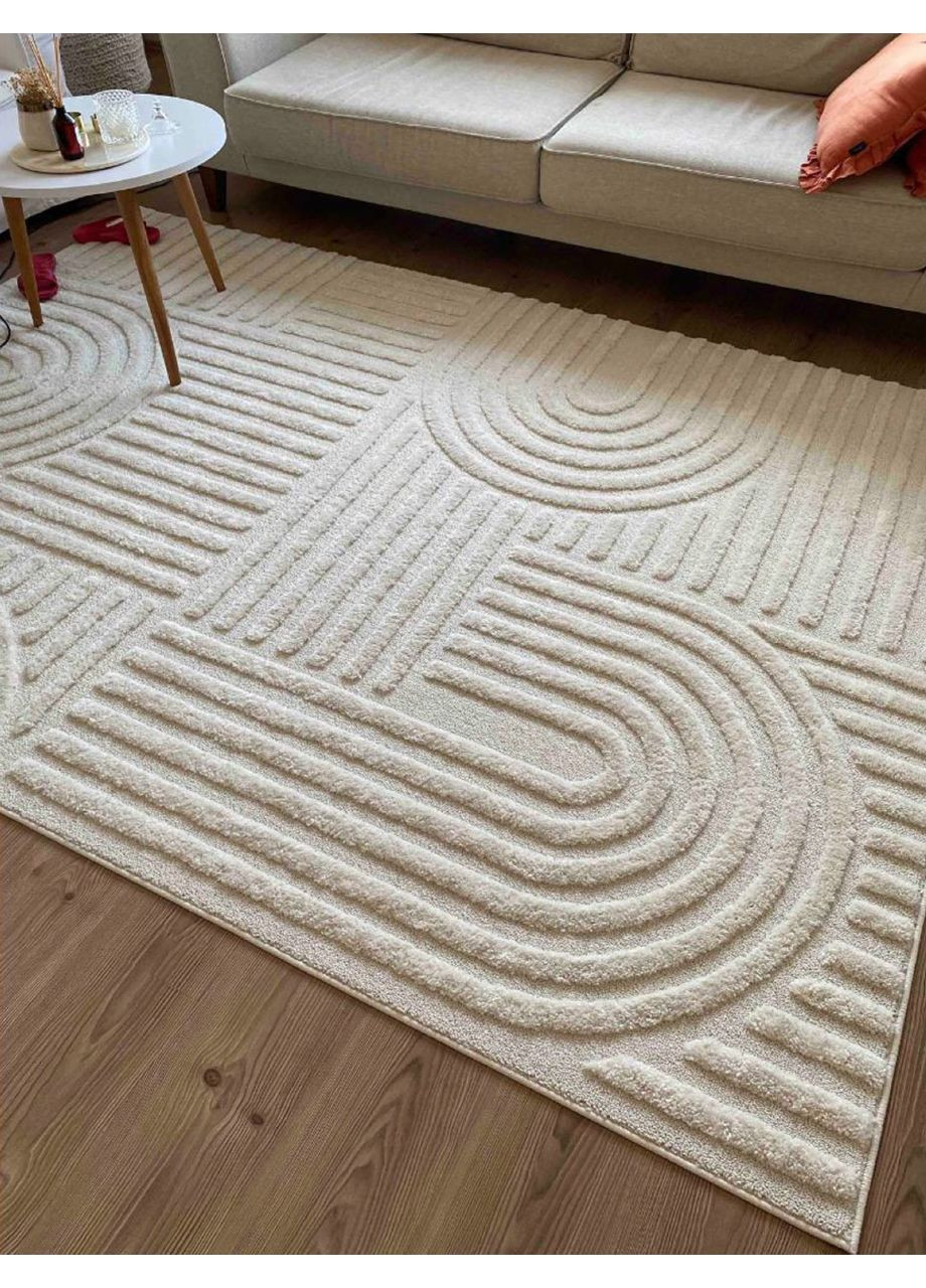 М'який килимок з об'ємними елементами Snana Vieste 02, 200х290 см. Молочний колір. Туреччина. No Brand (366293890)