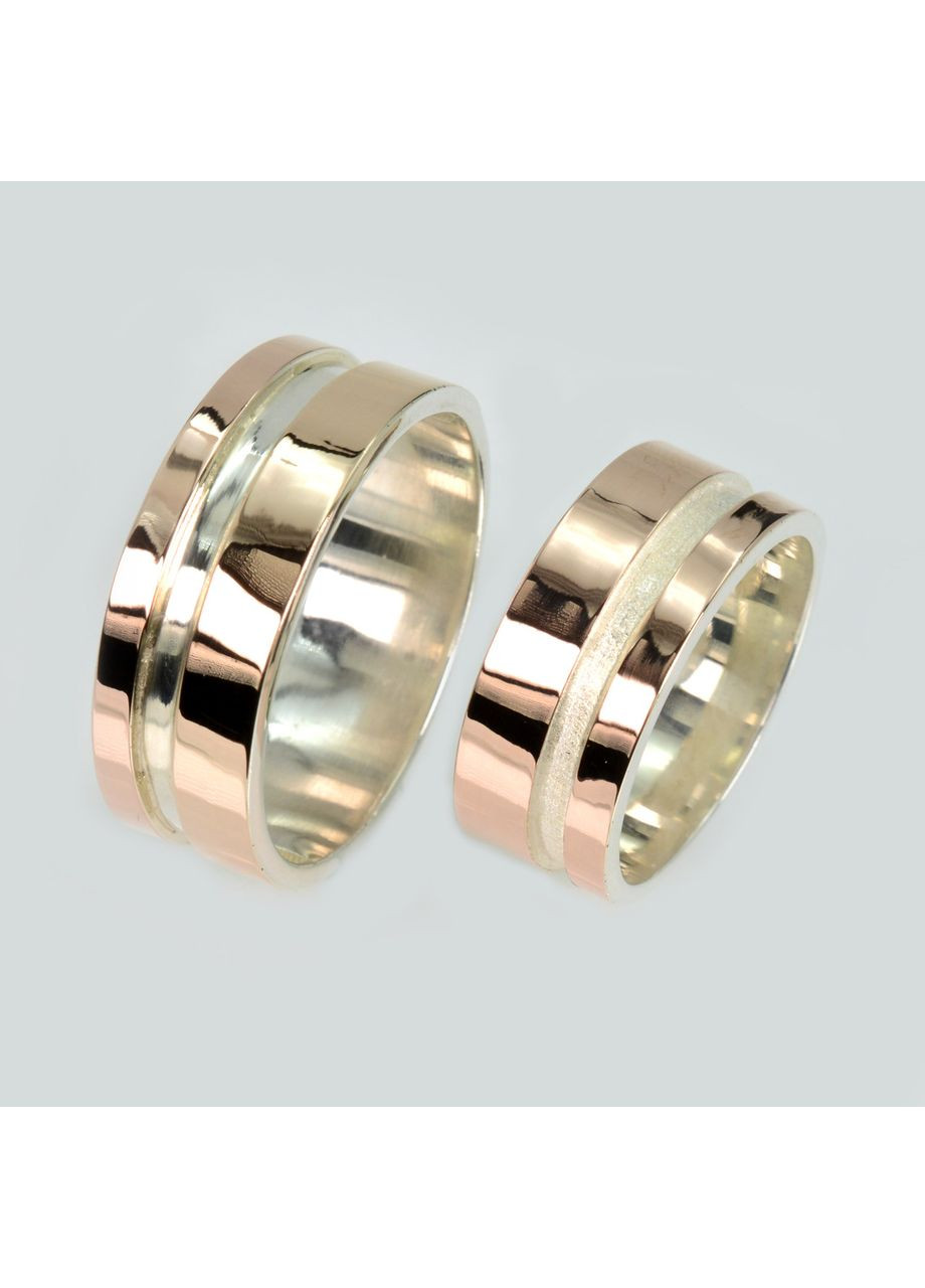 Пара серебряных обручек с пластинами золота Silver Style (367112501)