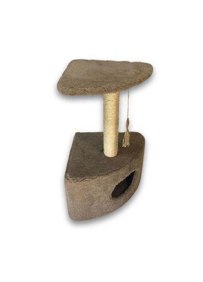 Дряпка Д11у угловая с будкой, коричневая, 39x39x65 см Природа (324625396)