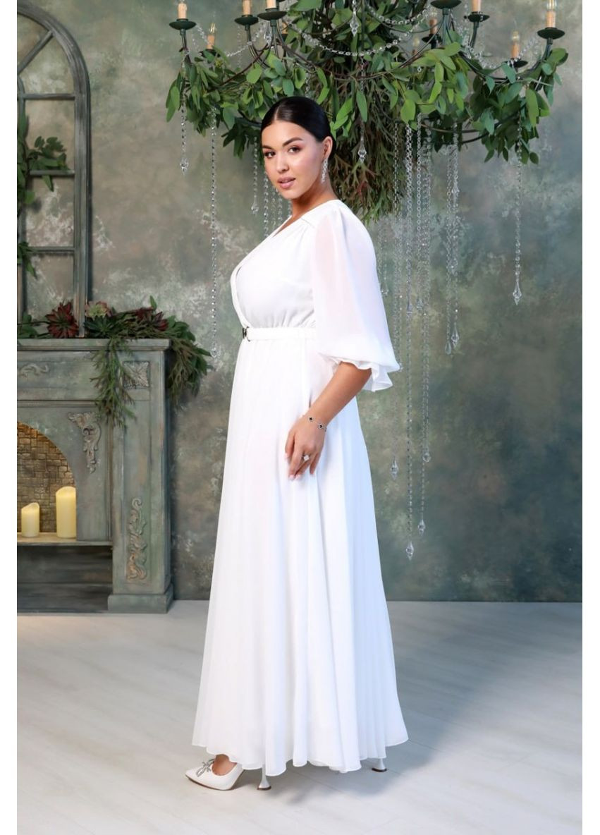 Белое коктейльное платье а-силуэт FashionYouWant однотонное