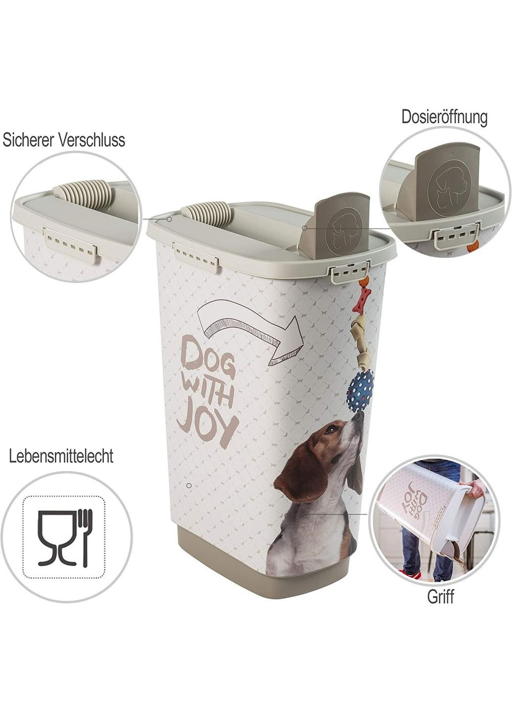 Контейнер для зберігання сухого корму Cody 50 л (40020) Собаки Rotho (334009604)