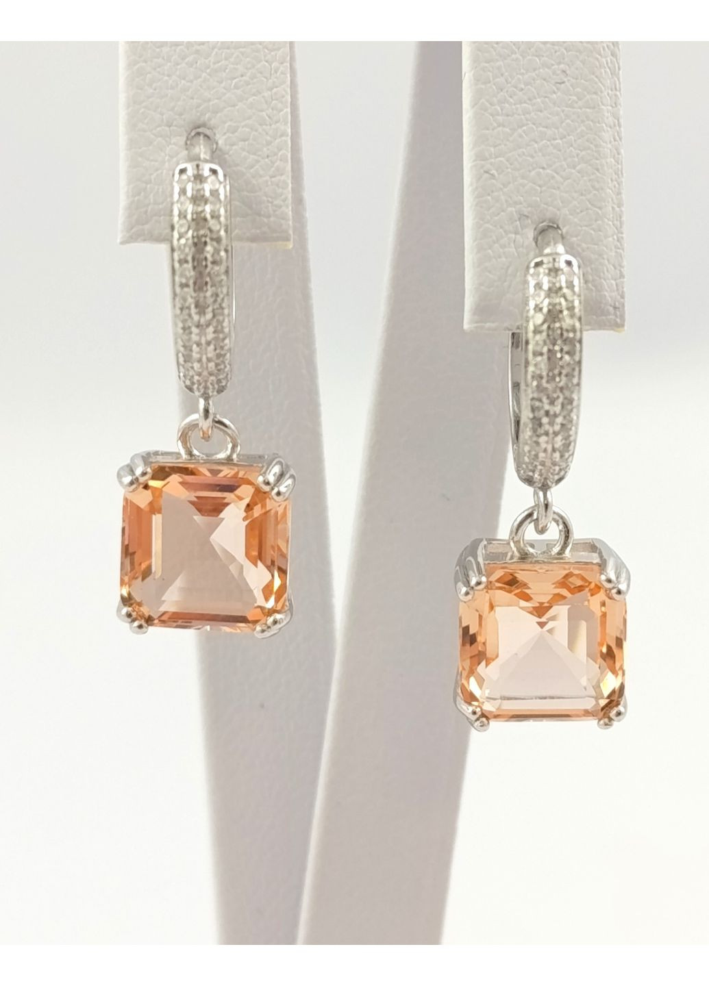 Серебряные серьги с морганитом СТ104/б-мгц Shatlen Сережки (356180740)