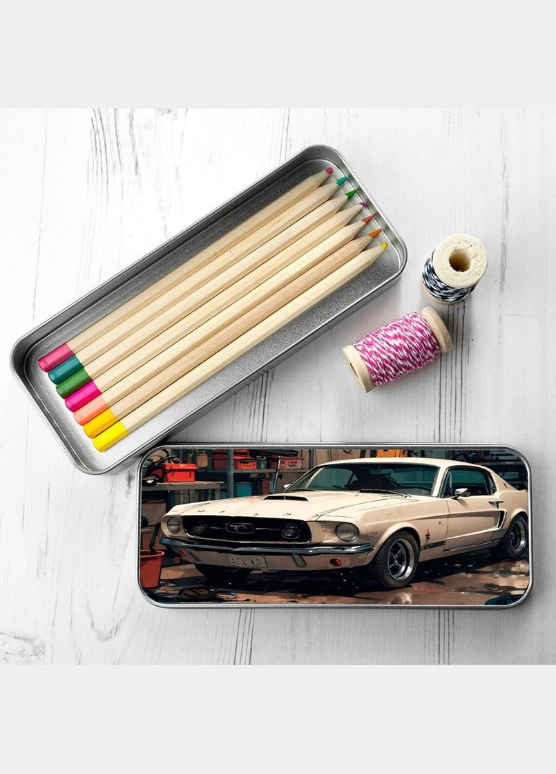 Пенал шкільний для хлопчика та дівчинки металевий авто 7*18 см Silver No Brand (309158982)