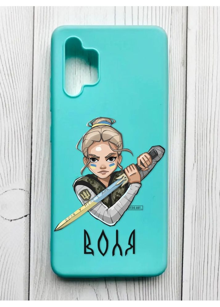 Матовый чехол на Samsung Galaxy A32 Украинская защитница (патриотический принт 170) Creative (360674912)