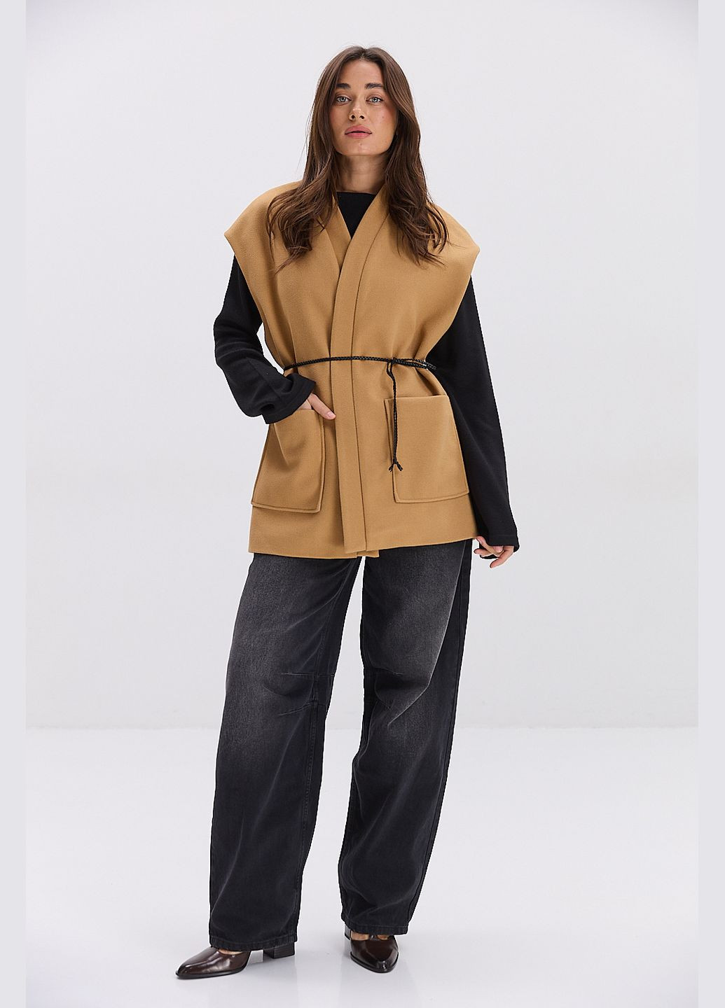 Женский жилет из черной пальто Arjen (324392579)