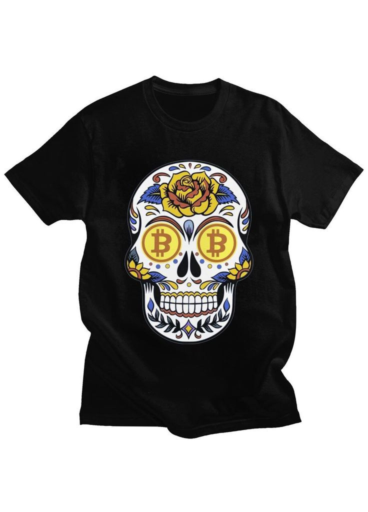 Футболка с принтом "Череп Биткоин" Кавун футболка (316344942)