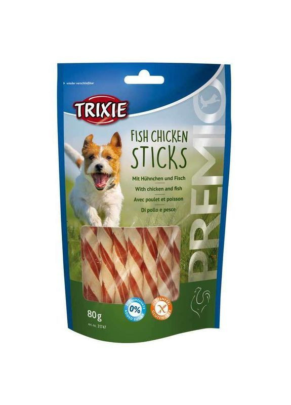 Ласощі для собак Premio Fish Chicken Sticks з куркою та рибою 80 г (31747) Trixie (362135164)