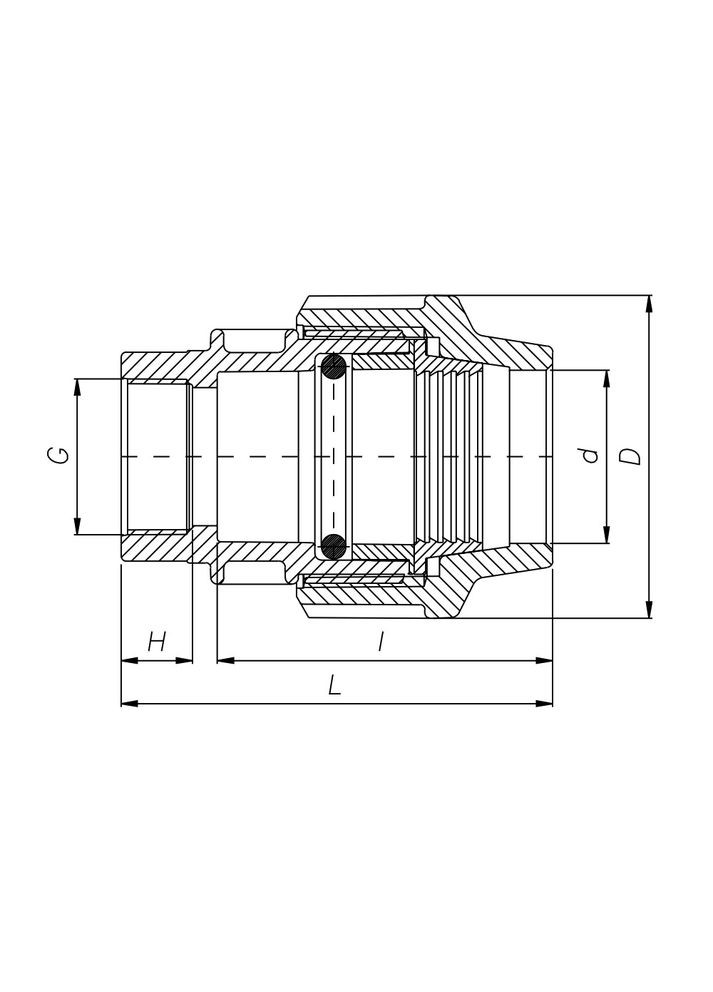 Муфта ПЕ з внутрішньою різьбою 75 мм x 2 1/2" ITAL (316088958)
