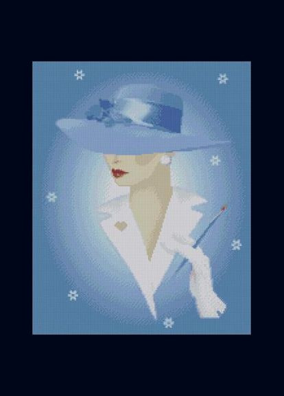 Набор для вышивки крестиком. Размер: 27*34 см. Леди в голубом Лоскуток (315362255)