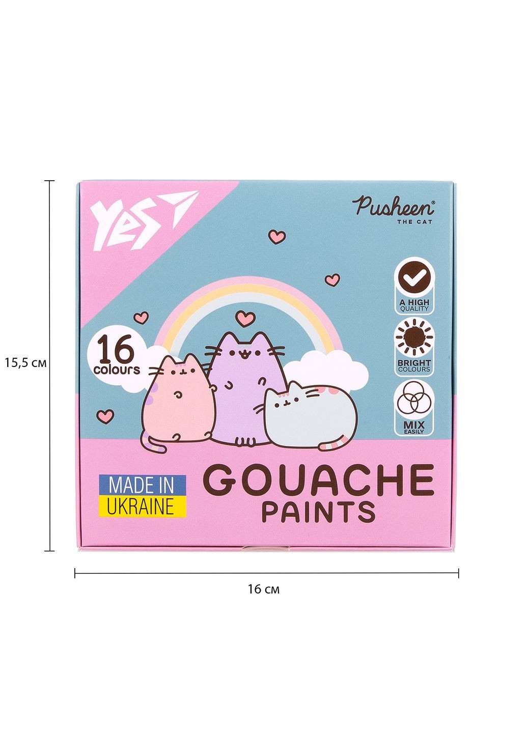Фарби гуашеві Pusheen 16 кольорів 20 мл (230403) Yes (362373197)
