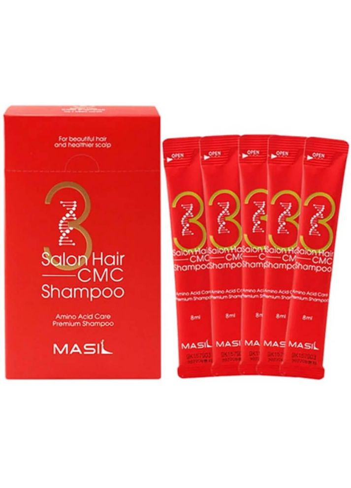 Набір міні-версій зміцнюючого шампуню з амінокислотами 3 Salon Hair CMC Shampoo 20 шт × 8 мл (88094945456822) MASIL (349755023)