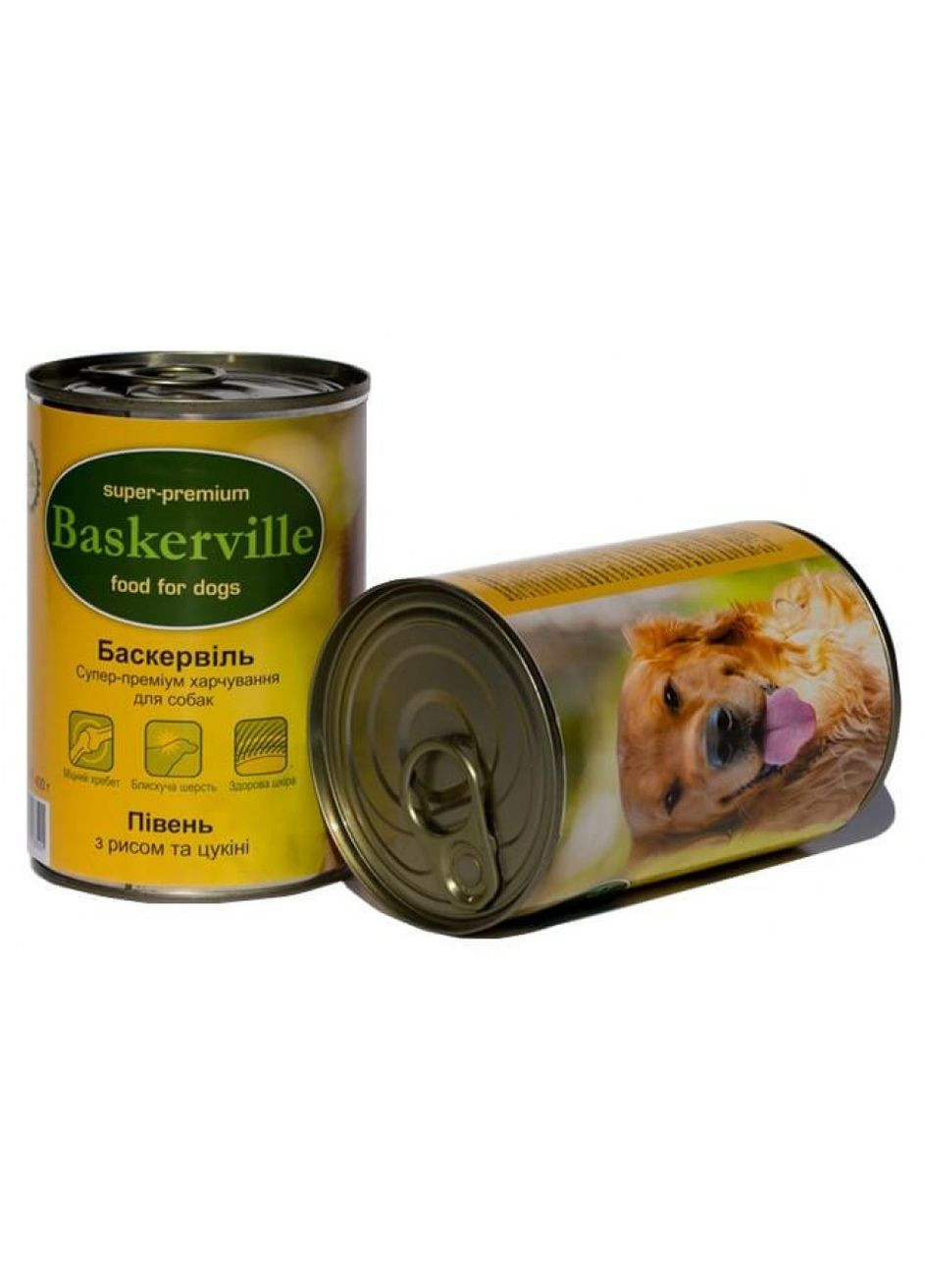 Вологий корм для собак Півень з рисом та цукіні 800 г (4250231596711) Baskerville (316226967)