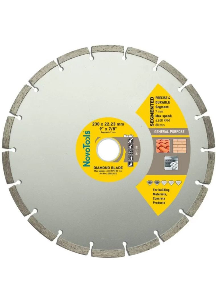 Алмазний диск (230х7х22.23 мм) круг відрізний сегмент (23230) NovoTools (286423729)