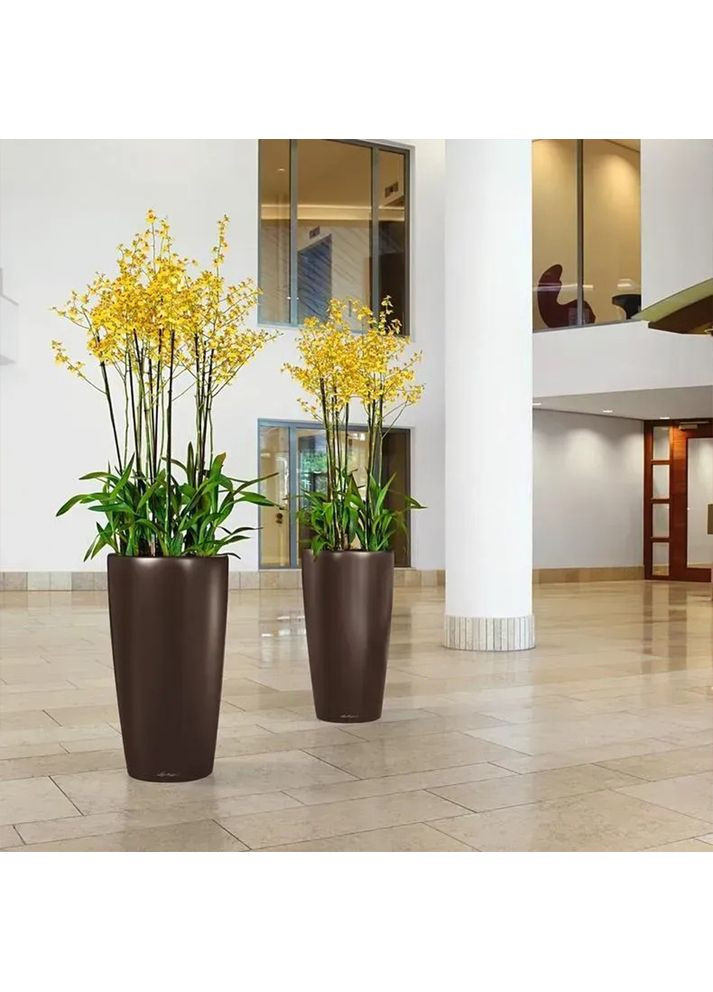 Кашпо Rondo 32 чорне матове 15785 Lechuza (351346652)