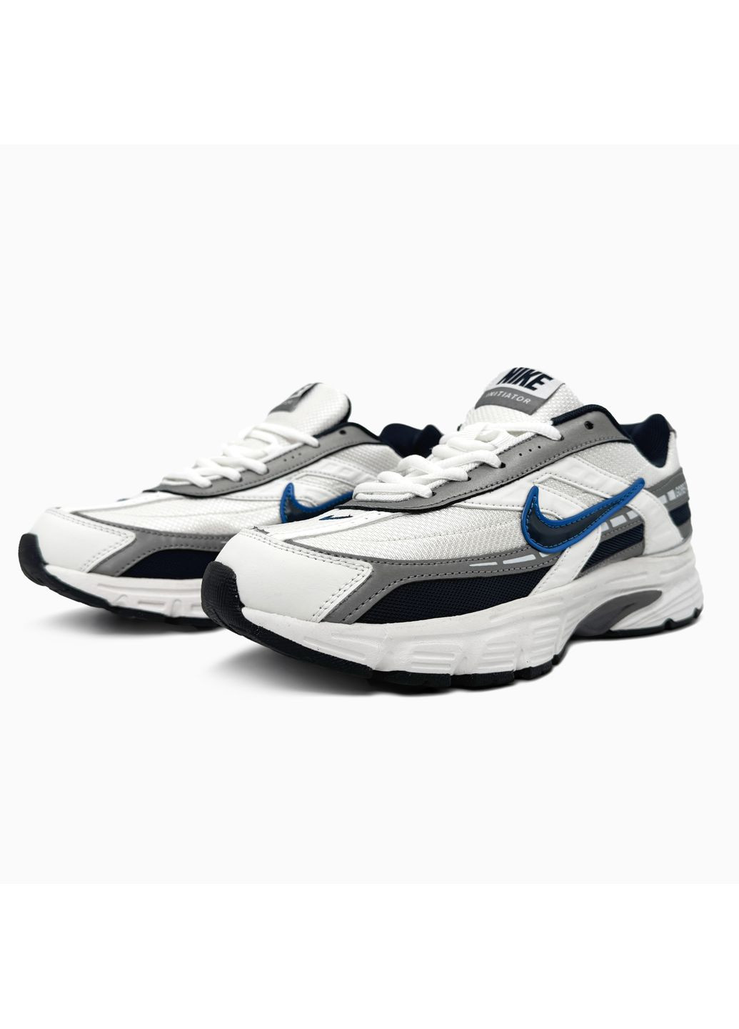 Белые демисезонные кроссовки мужские nike initiator white / gray / blue gore-tex найк инитатор No Brand