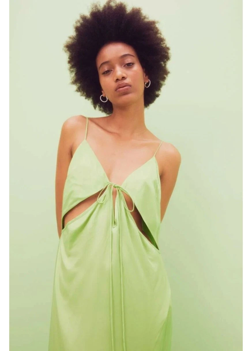 Салатовое кэжуал платье H&M однотонное