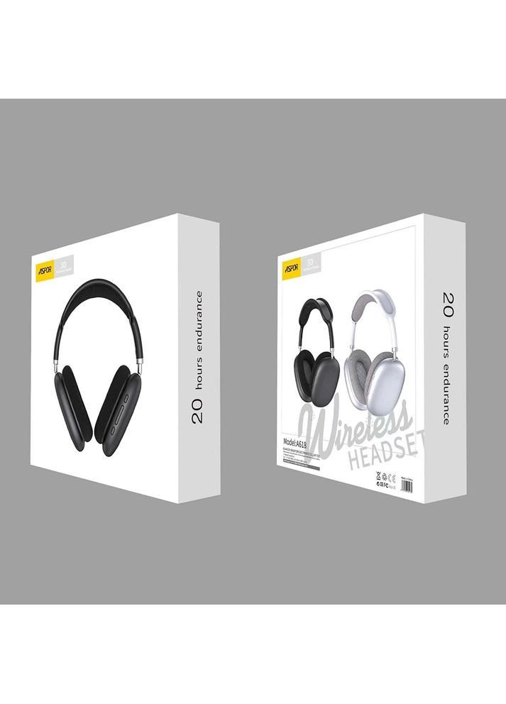 Bluetooth наушники A618- серебристый Aspor (368561117)