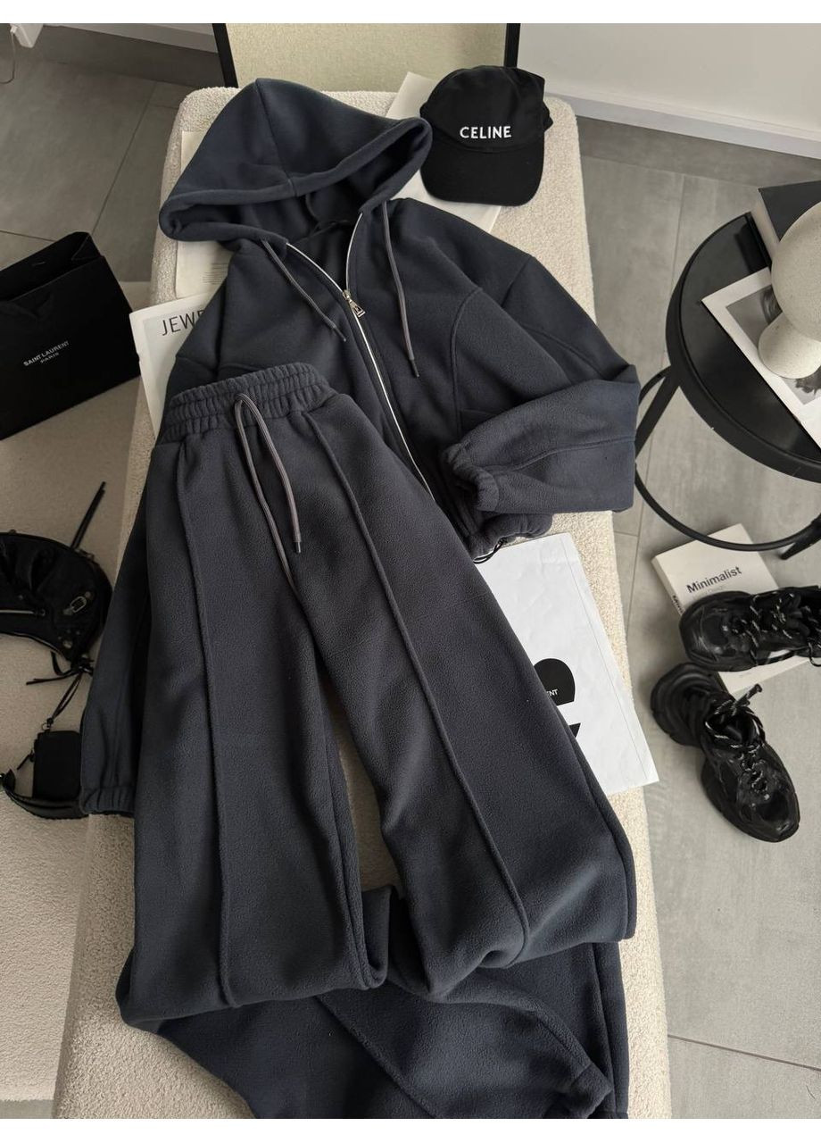 Теплый спортивный костюм женский флисовый джогеры+кофта No Brand (365624461)